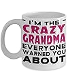 Great Grandma Mug ~ White Ceramic Coffee/Tea cup with quote I'm the Crazy Grandma Everyone Warned you about by MoreThings2Come,,gift for first time,gifts ideas from grandson/granddaughter,personalized