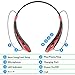 Bluetooth Headphones / Headset Rymemo Newest Universal Wireless Stereo Music Sports/Running Earphones w/Microphone Vibration Neckband Style Earpiece for Cellphone,Red-Black