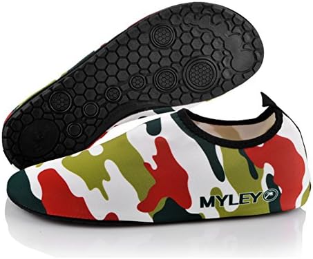 Barefoot Water Skin Shoes Aqua Socks for Beach Swim Surf Yoga Exercise Men (US 8-9) Camo-Brown