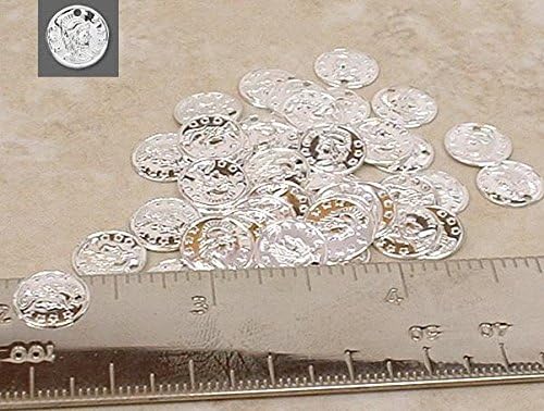 Coin Charms - Silver Plated - Roman Replica - 10mm Package of 100