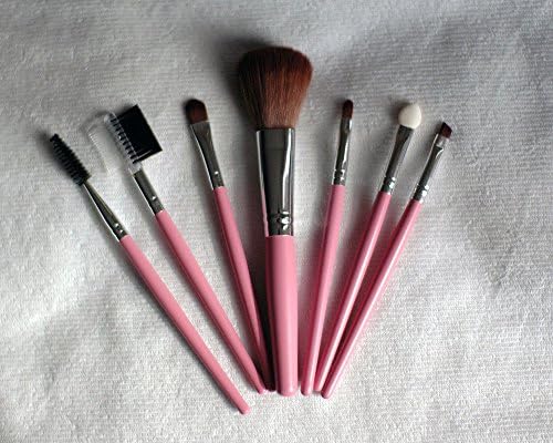 Uniqdesigns Makeup Brush Set with Leather Designer Case Includes 7 Professional Makeup Brushes