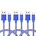Micro Charger Cable,iSeeker [3-Pack] 3.3ft Nylon Braided A male to Micro B Sync Cord for Android, Samsung, HTC, Motorola, Nokia and More (3.3ft-Blue)