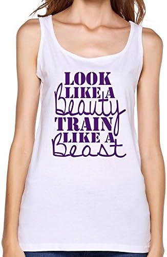 Women Look Like Beauty Train Like Beast Art Tank Top White L
