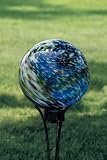 10 Outdoor Patio Garden Hand Blown Glass Blue Glow in the Dark Gazing Ball