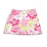 Mulberribush - Girls Floral Knit Skort, Pink, Lime