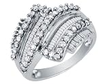 Cluster Diamond Ring 1 Carat (ctw) in 14K White Gold