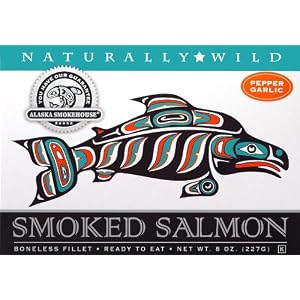 Alaska Smokehouse Smoked Pepper Garlic Salmon Fillet, 8 Ounce Gift Box by Alaska Smokehouse