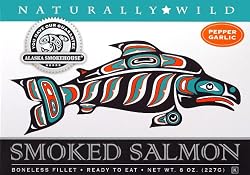 Alaska Smokehouse Smoked Pepper Garlic Salmon Fillet, 8 Ounce Gift Box