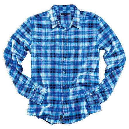 KR3W Kinley Long Sleeve Flannel Mens Shirt   Blue