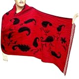 Handmade Black Red Wool Scarf Women Party Neck Wraps (Free Shipping) Scrf0092r