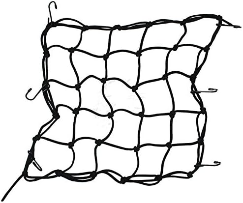 HAMIST Motorcycle Motorbike Cargo Hold Down Net Web 6 Hooks Bungee Black(With One Cell Phone Pocket For Gift)