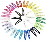 HipGirl Boutique Girls Ribbon Wrapped Snap Clips/Barrettes, Multi Color, 2 Inch, 40 Count