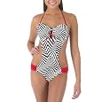 Xhilaration&reg; Juniors Animal Print Monokini One Piece Swimsuit - Black/White/Red&nbsp;