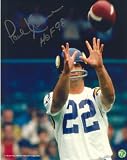 Paul Krause Autographed/Hand Signed Minnesota Vikings 8x10 Photo with HOF 98 Inscription
