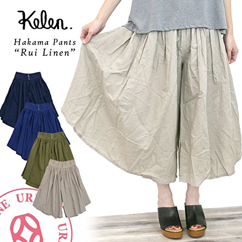 (ケレン) Kelen ルイ リネン ハカマ ギャザー キュロットパンツ Lui Linen (LKL16SPT4) ガウチョパンツ レディース 5ポケット ボトムス スカート キュロットスカート 麻 リネン ヘンプ