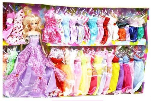 SET of 31 ITEMS: BARBIE PRINCESS HANDMADE DRESSES/GOWNS and ACCESSORIES for DOLL