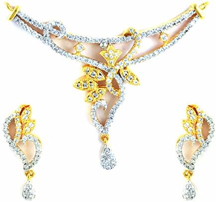 AD CZ Mangal Sutra with Chain in gold rhodium finish - MS10479CL