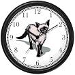 Siamese Cat Wall Clock by WatchBuddy Timepieces (Black Frame)