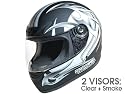 DOT APPROVED - MOTORCYCLE FULL FACE HELMET CLEAR VISOR (COMES WITH FREE SMOKE VISOR) MATTE FLAT BLACK PATTERN SPORT STREET BIKE CRUISER SNOWMOBILE HELMET - XLARGE