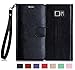 FYY Luxury PU Leather Wallet Case for Samsung Galaxy S7, [Kickstand Feature] Flip Phone Case Protective Cover with [Card Holder] [Wrist Strap] for Samsung Galaxy S7 2016 Black