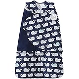 Halo SleepSack 100% Cotton Swaddle, Navy Blue Whales, Small