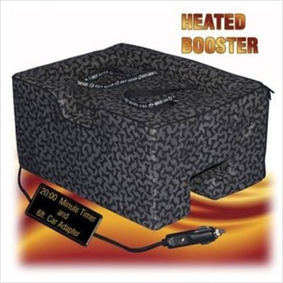 Heated Booster Pet Car Seat in Charcoal Bone Size: Medium