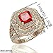 Yoursfs 18k Rose Gold Plated Vintage Ruby Necklace and Ring and Earring Bridal Jewelry Sets