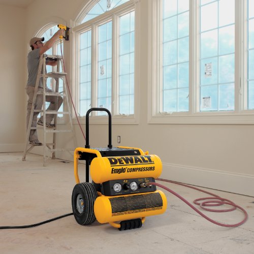 DEWALT D55154 11 HP Continuous 4 Gal Electric Wheeled Dolly-Style Air Compressor with Panel