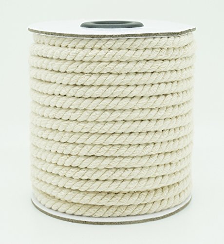 5mm Natural White Cotton Twisted Cord Craft Macrame Artisan String (16yards Spool)