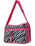Track Black/ White/ Pink Zebra Messenger Bag Shoulder Bag 14 (JoyAve)