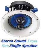 Yamaha Custom Easy-to-install In-Ceiling 2-Way 120 watts Moisture Resistant Single Stereo Speaker with a 6.5 PP Mica Cone Woofer & Dual 1 Fluid-Cooled Soft-Dome Swivel Tweeter