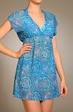 Aerin Rose Curacao Shirred Dolman Swim Coverup (CU80111)