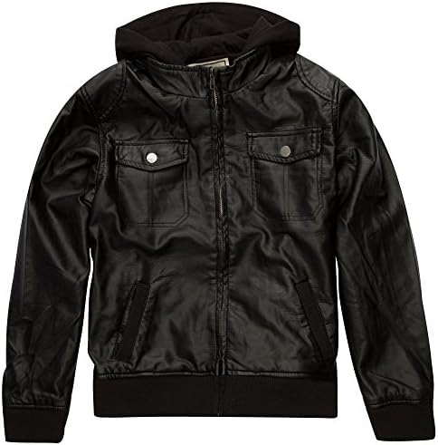 CHOR Creep Boys Faux Leather Jacket, Black, Large