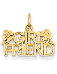 14k Yellow Gold Girl Friend Charm Pendant. Metal Wt- 1.2g