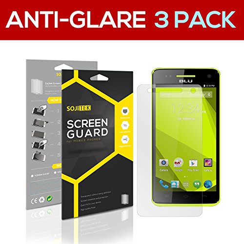 SOJITEK BLU Studio 5.0 C HD Premium Anti-Glare Anti-fingerprint Matte Screen Protector [3-Pack] - Lifetime Replacements Warranty + Retail Packaging