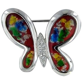 Spotted Red Butterfly Entire Gift Center Fashion Jewelry Brooch