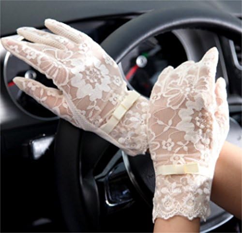 Muyankissu Women's Outdoor Summer Driving Screentouch Gloves,Lace Anti-skid (pink)