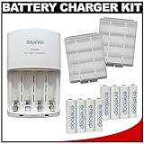 Sanyo eneloop (8) Pack AA 2000mAh Pre-Charged NiMH Rechargeable Batteries & ....