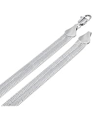 9MM Thick 14k Heavy White Gold Plated Magic Herringbone Link Mirror Chain Necklace - Lifetime Warranty