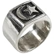 Inlayed Moon & Star - Sterling Silver Ring