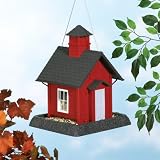 North States 9084 Lil-Feet Red School House Village Collection Bird Feeder