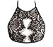 Women's Lace Floral Bralette Bra Bustier Crop Top Cami Unpadded Tank (US M, Black)