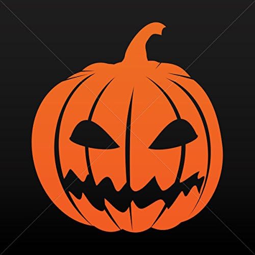 Decals Decal Scary Jack O Lantern Halloween Pumpkin Motorbike Weatherp Orange (5 X 4.55 In)