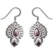 Garnet Earrings Sterling Silver Ear Jewelry 1.25 inches