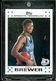 2007 08 Topps Corey Brewer Minnesota Timberwolves Rookie NBA Basketball Card #7