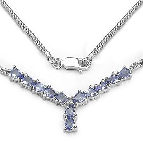 1.70 Carat Genuine Tanzanite Pears and Diamond accent tier Sterling Silver... by JewelzDirect