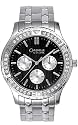 Caravelle by Bulova Men's Swarovski Crystal Accented Black Dial Watch #43C32