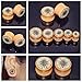 Longbeauty 4 Pairs Organic Wood Double Flared Ear Tunnels Expander Plugs Stretcher Piercings
