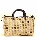 [中古][訳あり](プラダ)PRADA プリント トートバッグ ベージュXブラウン 並行輸入 PRADA バッグ 中古