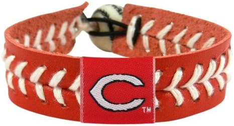 Cincinnati Reds Team Color Gamewear MLB Leather Baseball Bracelet